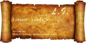 Lohner Izsák névjegykártya